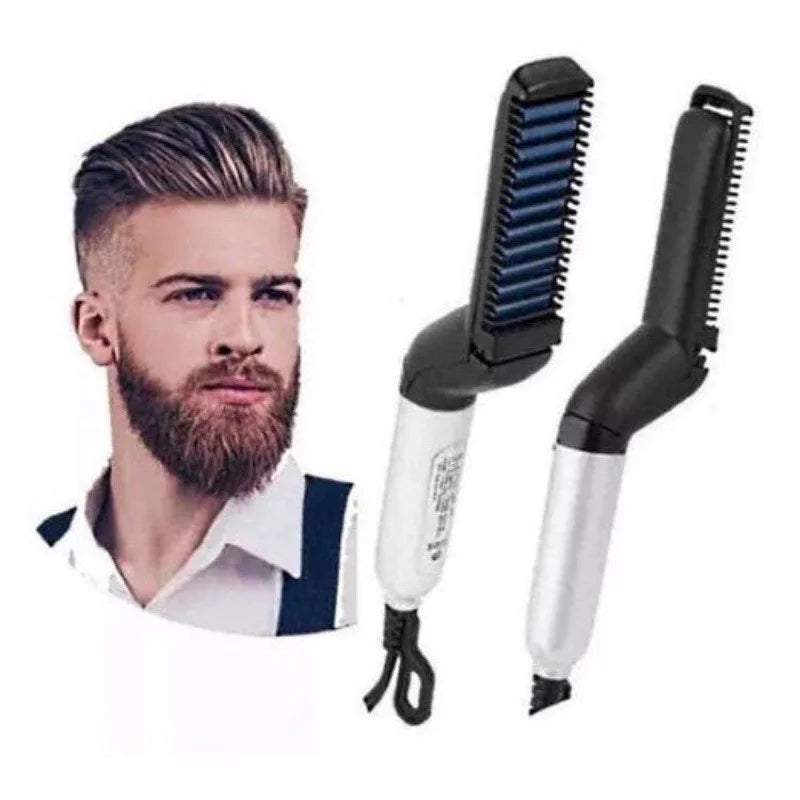 Chapinha modelador Pente Portatil para cabelo e barba masculino Pente Eletrico Escova Alisadora