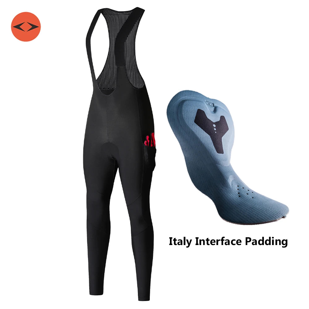 YKYWBIKE Woman Winter Cycling Bib Tights Thermal Warmth Fleeced Female Road Bike Bib Long Pants Riding Bicycle Clothing